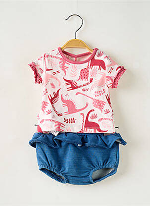 Ensemble pantalon type de haut t-shirt rose BOBOLI fille