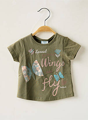 T-shirt coupe droite manches courtes vert BOBOLI fille