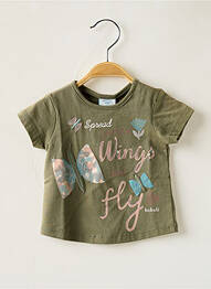 T-shirt coupe droite manches courtes vert BOBOLI fille
