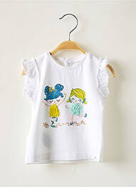 T-shirt stretch manches courtes blanc MAYORAL fille