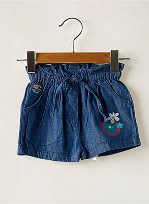Short tissage denim taille élastique bleu BOBOLI fille