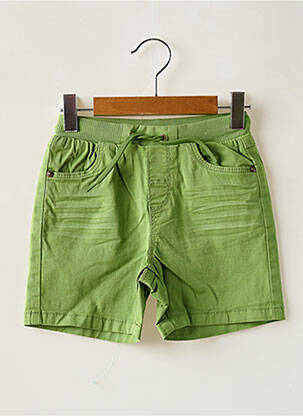 Short tissage popeline taille élastique vert BOBOLI garçon