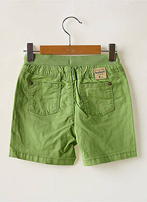 Short tissage popeline taille élastique vert BOBOLI garçon