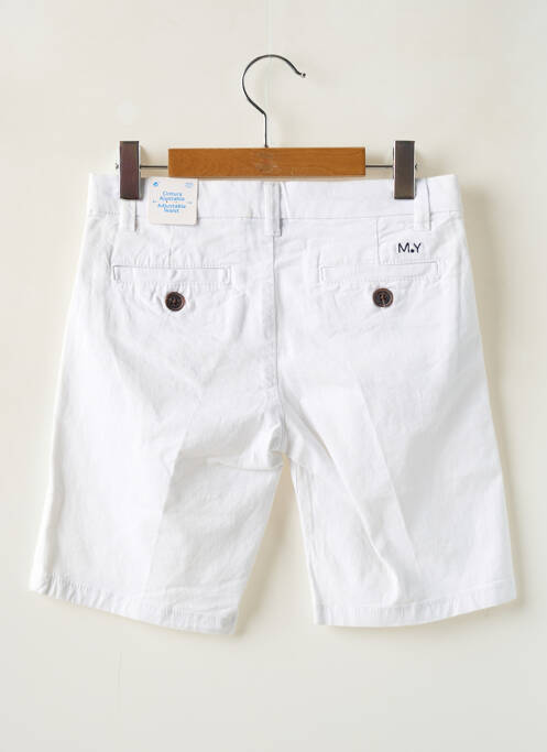 Bermuda tissage popeline taille ajustable blanc MAYORAL garcon