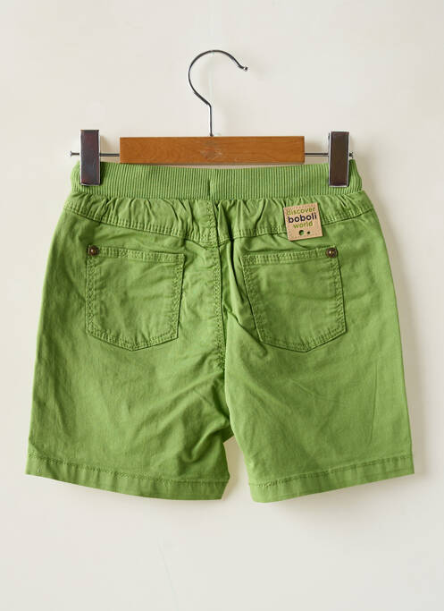 Short tissage popeline taille élastique vert BOBOLI garcon