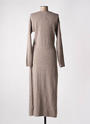 Robe longue manches longues manches longues marron DESIRES femme