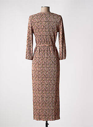 Robe longue manches longues manches longues rose GARCIA femme