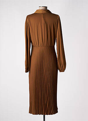 Robe mi-longue manches longues manches longues marron NUUBAA femme