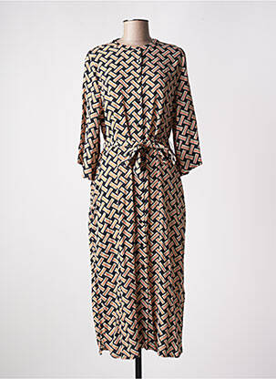 Robe mi-longue manches 3/4 manches 3/4 noir KAFFE femme
