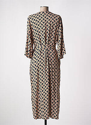 Robe mi-longue manches 3/4 manches 3/4 noir KAFFE femme