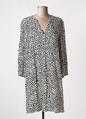 Robe mi-longue manches longues manches longues noir KAFFE femme