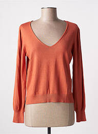 Pull col v manches longues orange DESIRES femme