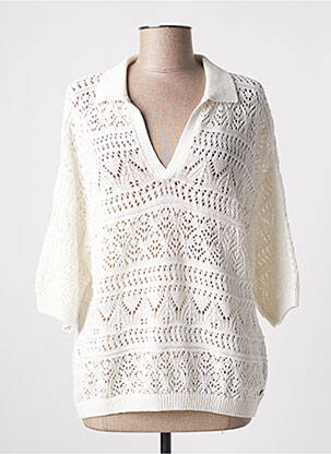 Pull col v manches courtes beige GARCIA femme
