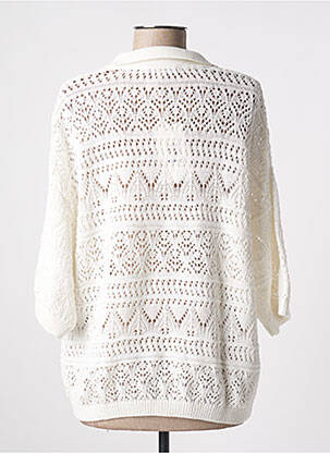 Pull col v manches courtes beige GARCIA femme