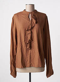 Blouse col rond manches longues marron CREAM femme