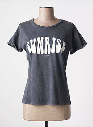 T-shirt sérigraphie manches courtes gris GARCIA femme
