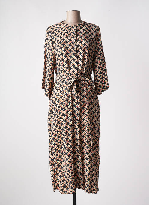 Robe mi-longue noir KAFFE pour femme