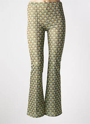 Pantalon flare taille à pinces taille haute vert SEE THE MOON femme