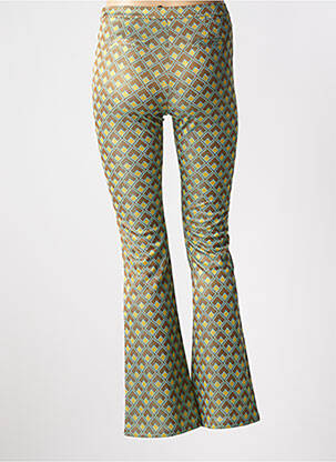 Pantalon flare taille à pinces taille haute vert SEE THE MOON femme