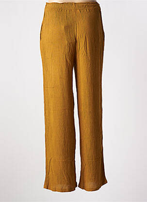 Pantalon large tissage crêpe taille haute jaune LES TROPEZIENNES PAR M.BELARBI femme