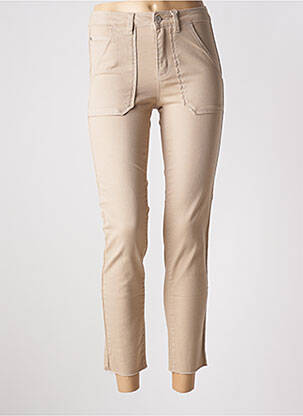 Pantalon 7/8 stretch taille normale beige C'EST BEAU LA VIE femme