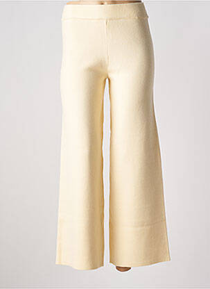Pantalon large taille haute taille haute beige COMPAÑIA FANTASTICA femme