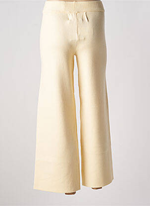 Pantalon large taille haute taille haute beige COMPAÑIA FANTASTICA femme