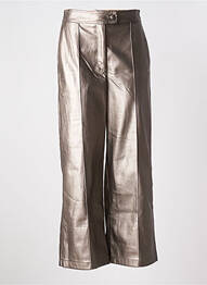 Pantalon large fermeture zippée sous rabat boutonné taille haute argent LES TROPEZIENNES PAR M.BELARBI femme