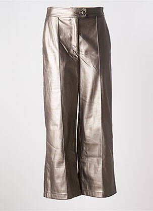 Pantalon large fermeture zippée sous rabat boutonné taille haute argent LES TROPEZIENNES PAR M.BELARBI femme