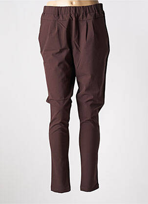 Pantalon slim taille élastique taille normale marron KAFFE femme
