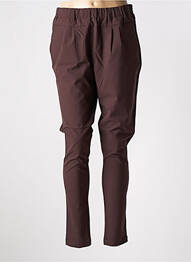 Pantalon slim taille élastique taille normale marron KAFFE femme