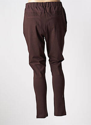 Pantalon slim taille élastique taille normale marron KAFFE femme