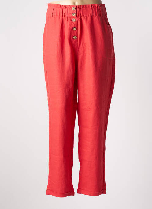 Pantalon droit rouge C'EST BEAU LA VIE pour femme