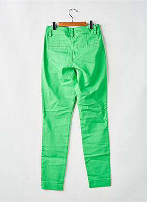 Pantalon chino tissage popeline taille normale vert KAFFE femme
