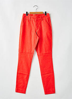 Pantalon chino tissage popeline taille normale rouge KAFFE femme