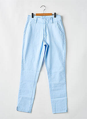 Pantalon chino tissage popeline taille normale bleu KAFFE femme
