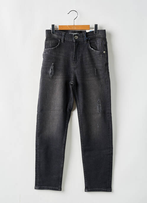 Jeans coupe droite stretch taille ajustable noir GARCIA fille