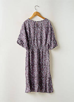 Robe mi-longue col rond manches 3/4 violet GARCIA fille
