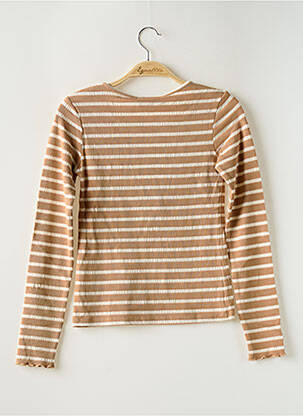 T-shirt coupe cintrée manches longues beige GARCIA fille