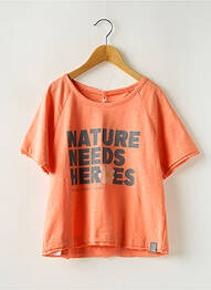 T-shirt stretch manches courtes orange BOBOLI fille