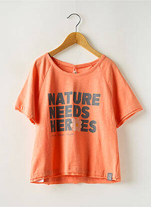 T-shirt stretch manches courtes orange BOBOLI fille