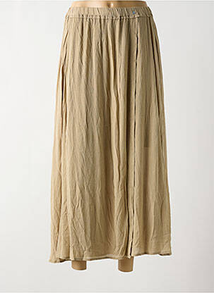 Jupe longue tissage crêpe beige YAYA femme