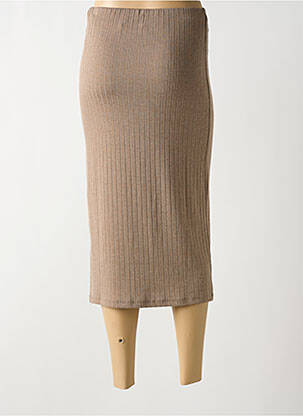 Jupe longue taille élastique beige CREAM femme