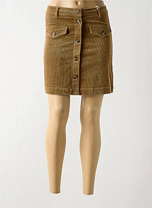 Jupe courte taille à pinces beige GARCIA femme