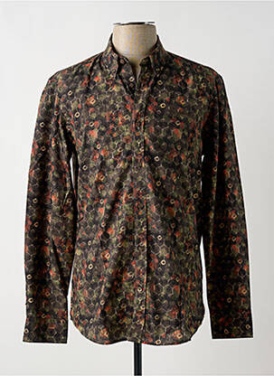 Chemise manches longues imprimé fantaisie vert DELAHAYE homme