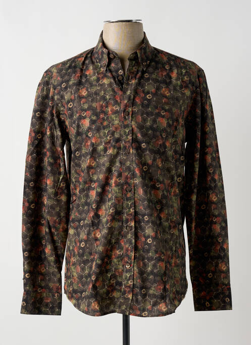 Chemise manches longues imprimé fantaisie vert DELAHAYE homme