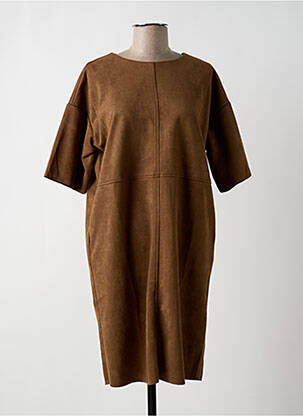 Robe courte manches courtes manches courtes marron KAFFE femme