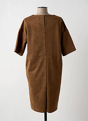 Robe courte manches courtes manches courtes marron KAFFE femme