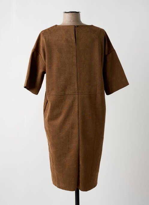 Robe courte manches courtes manches courtes marron KAFFE femme