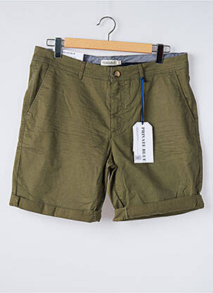 Bermuda stretch taille normale vert PRIVATE BLUE homme